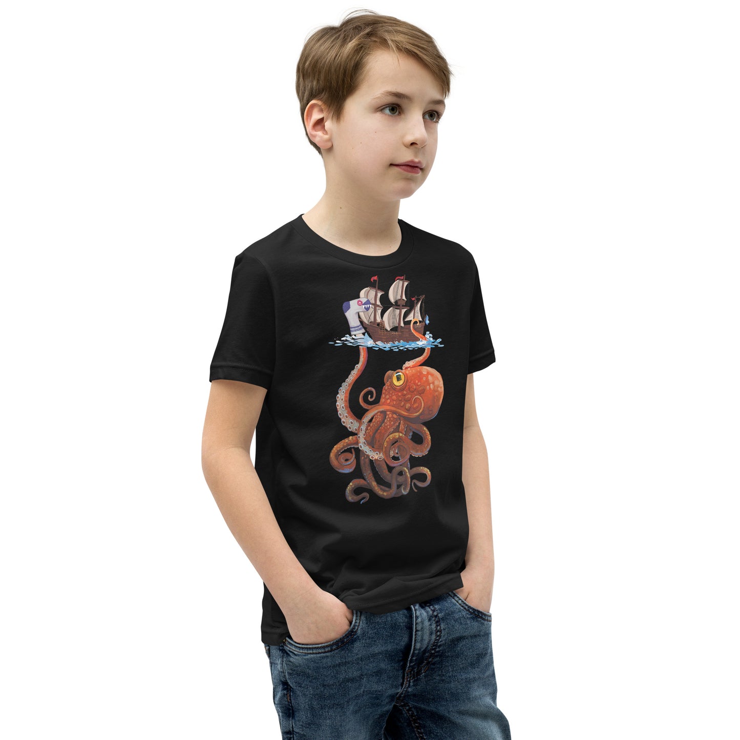 Clever Diversion (The Kraken with the Sock Puppet) Youth Short Sleeve T-Shirt