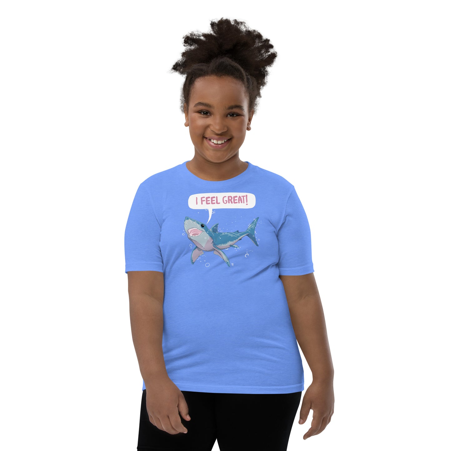 Great White Shark Feels Great Youth Short Sleeve T-Shirt