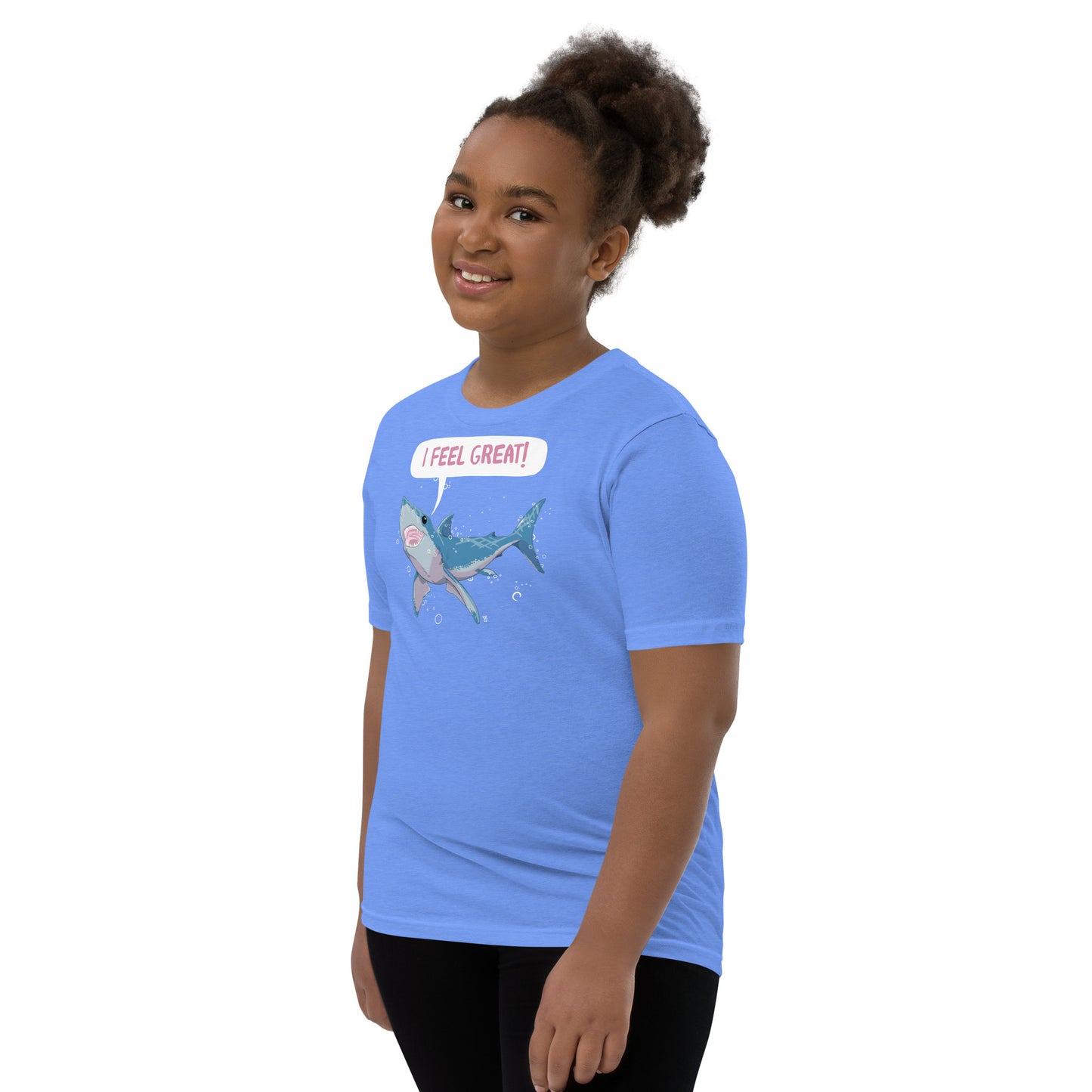 Great White Shark Feels Great Youth Short Sleeve T-Shirt