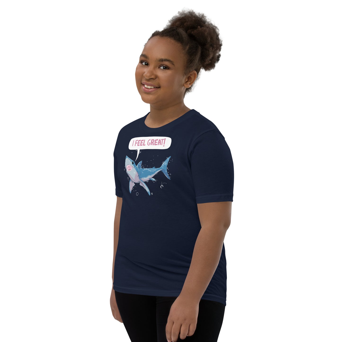 Great White Shark Feels Great Youth Short Sleeve T-Shirt