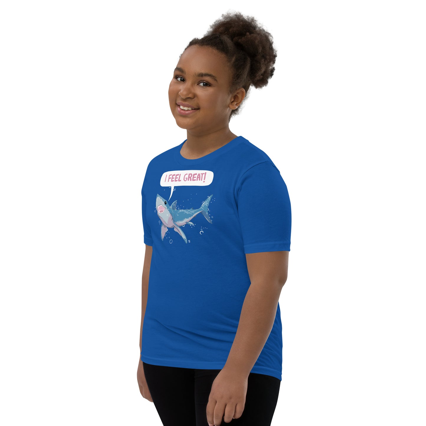 Great White Shark Feels Great Youth Short Sleeve T-Shirt