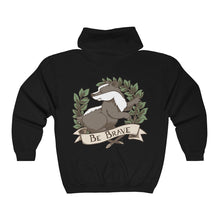 Be Brave Badger Crest Unisex Heavy Blend™ Full Zip Hooded Sweatshirt
