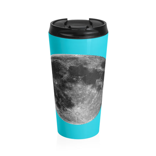 Halftone Moon Stainless Steel Travel Mug