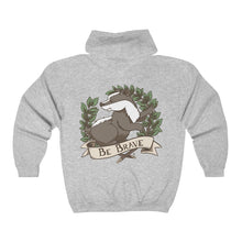 Be Brave Badger Crest Unisex Heavy Blend™ Full Zip Hooded Sweatshirt