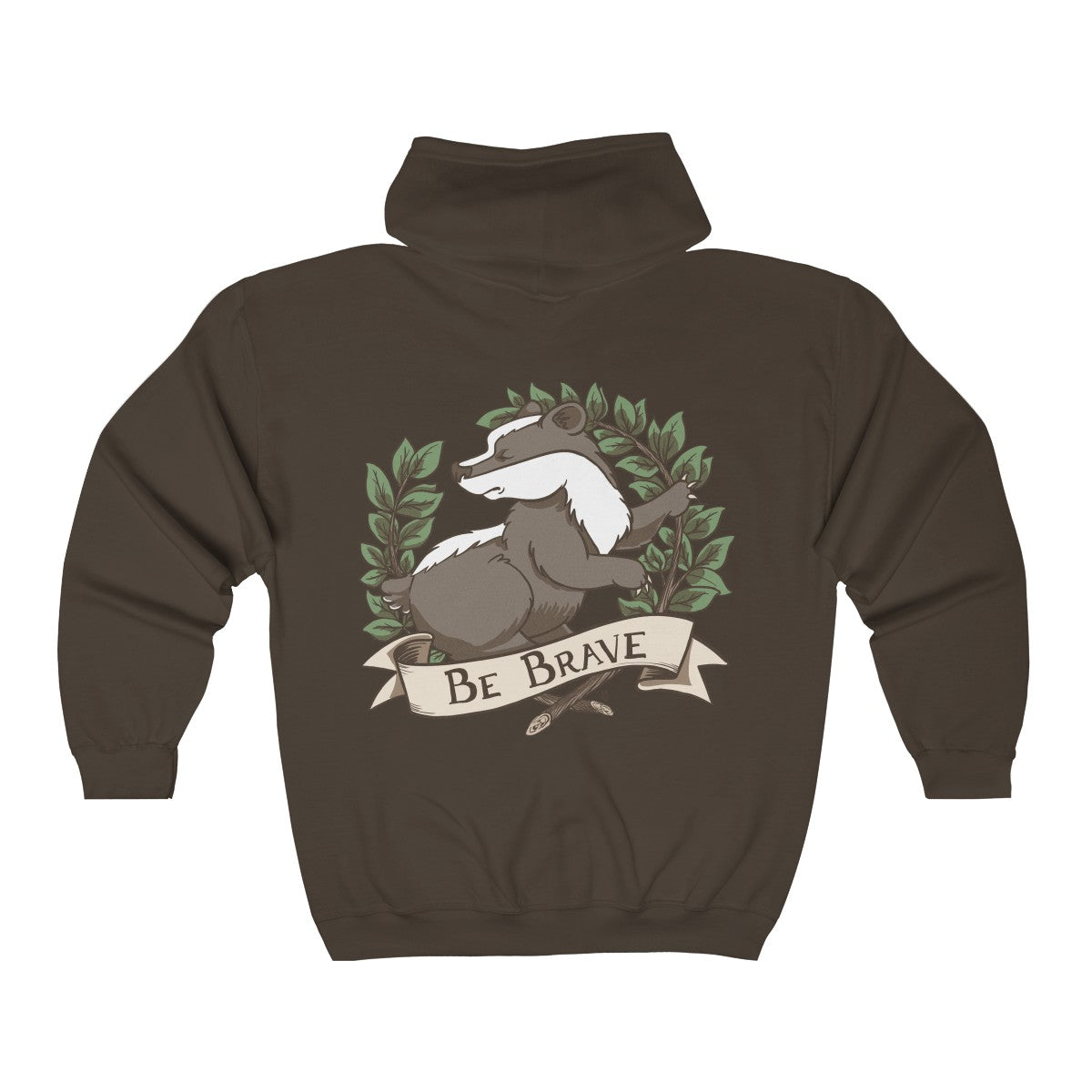 Be Brave Badger Crest Unisex Heavy Blend™ Full Zip Hooded Sweatshirt