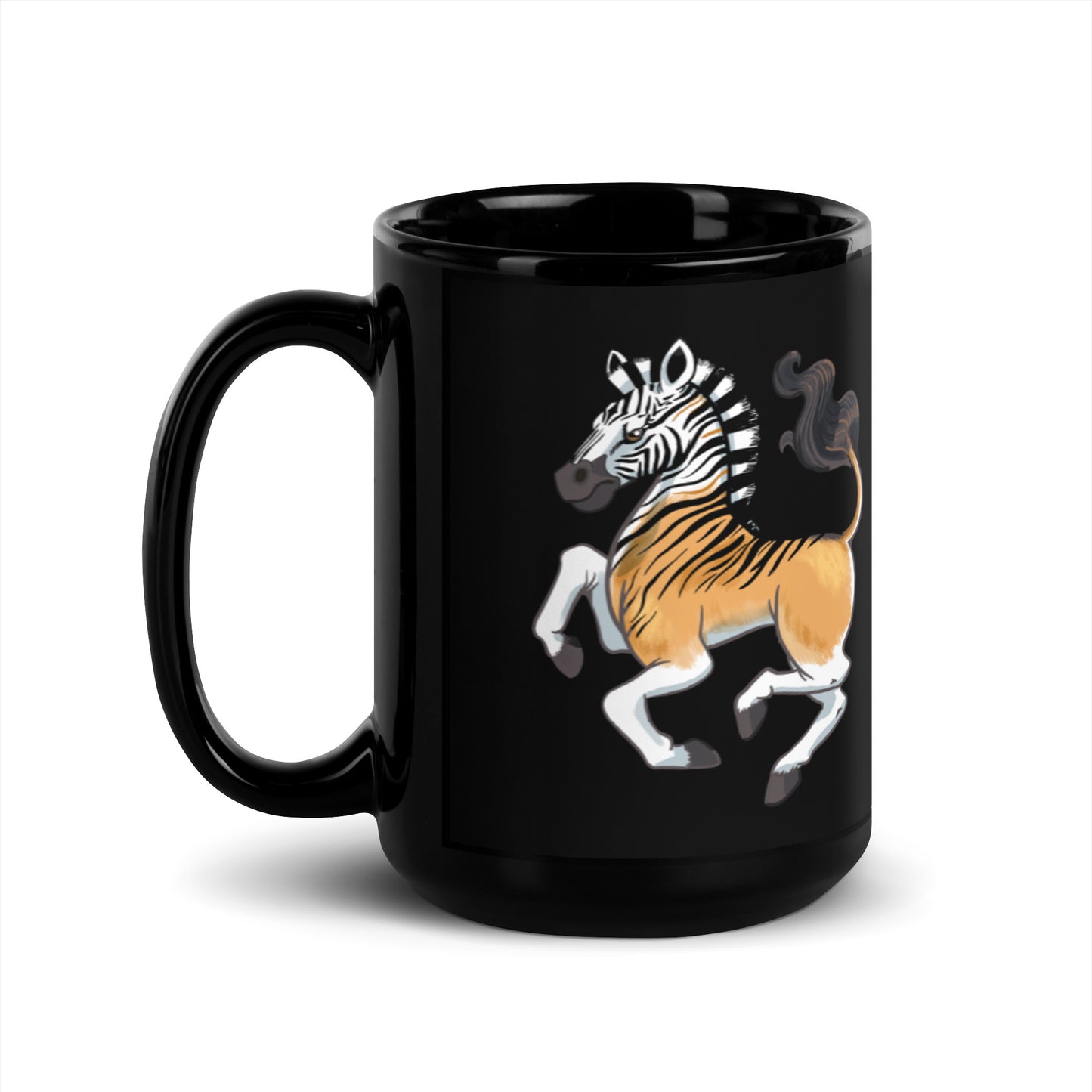 Quagga Black Glossy Mug