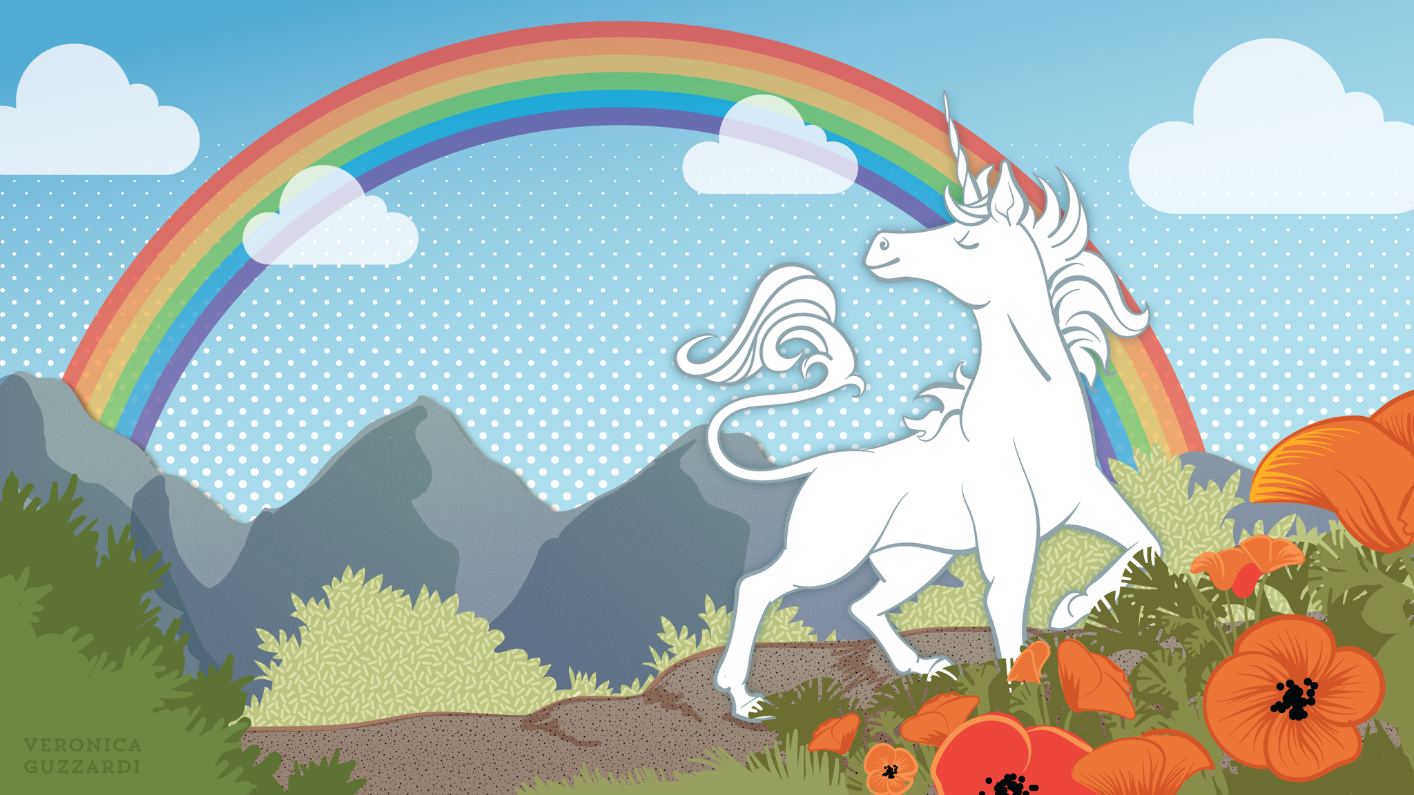 The Unicorn of the Santa Monica Mountains 17x11 print