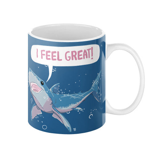 Great White Shark Feels Great! Coffee Mug 11oz - Sharptooth Snail