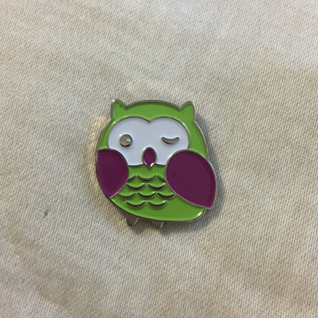 Winking Owl Enamel Pin
