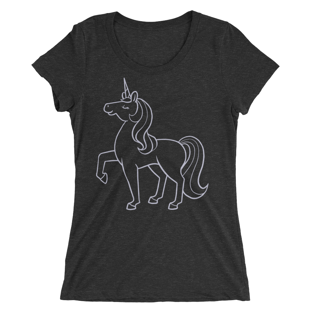 Lilac Unicorn lineart Short sleeve women's t-shirt