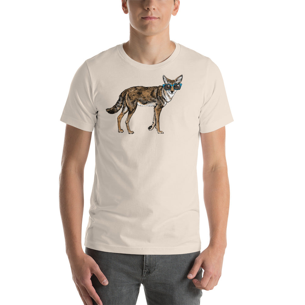 Cool Coyote with Sunglasses Short sleeve men's t-shirt