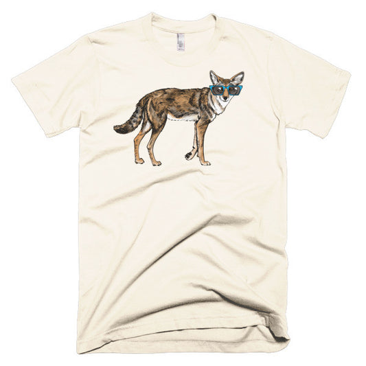 Cool Coyote with Sunglasses Short sleeve men's t-shirt