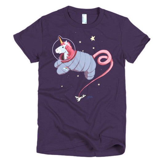 Space Unicorn Princess Astronaut Short sleeve women's t-shirt