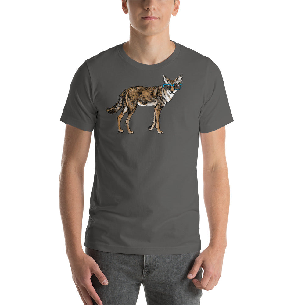 Cool Coyote with Sunglasses Short sleeve men's t-shirt