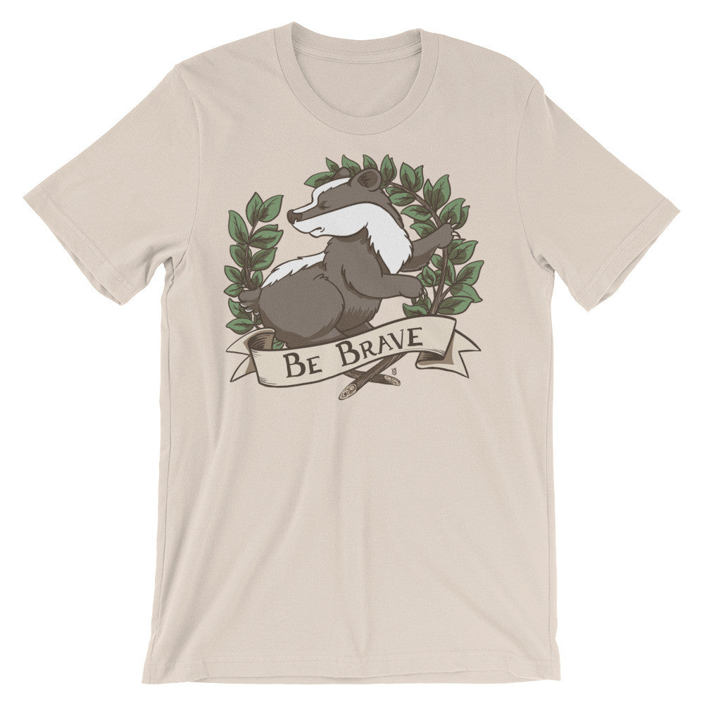 Be Brave Badger Crest Unisex short sleeve t-shirt