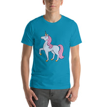 Blue and Pink Unicorn Short sleeve men's t-shirt