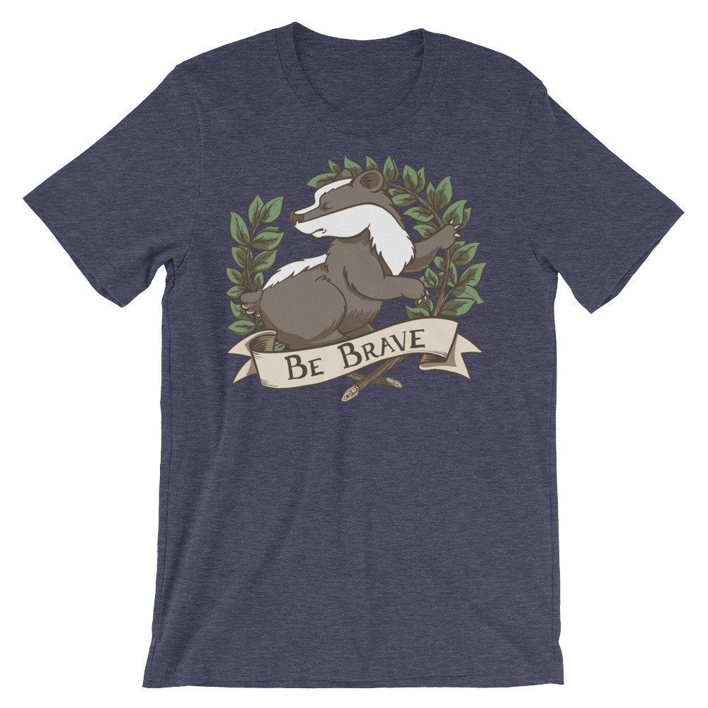 Be Brave Badger Crest Unisex short sleeve t-shirt