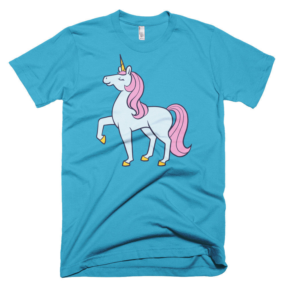 Blue and Pink Unicorn Short sleeve men's t-shirt