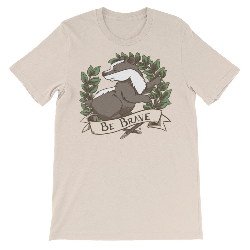 Be Brave Badger Crest Unisex short sleeve t-shirt