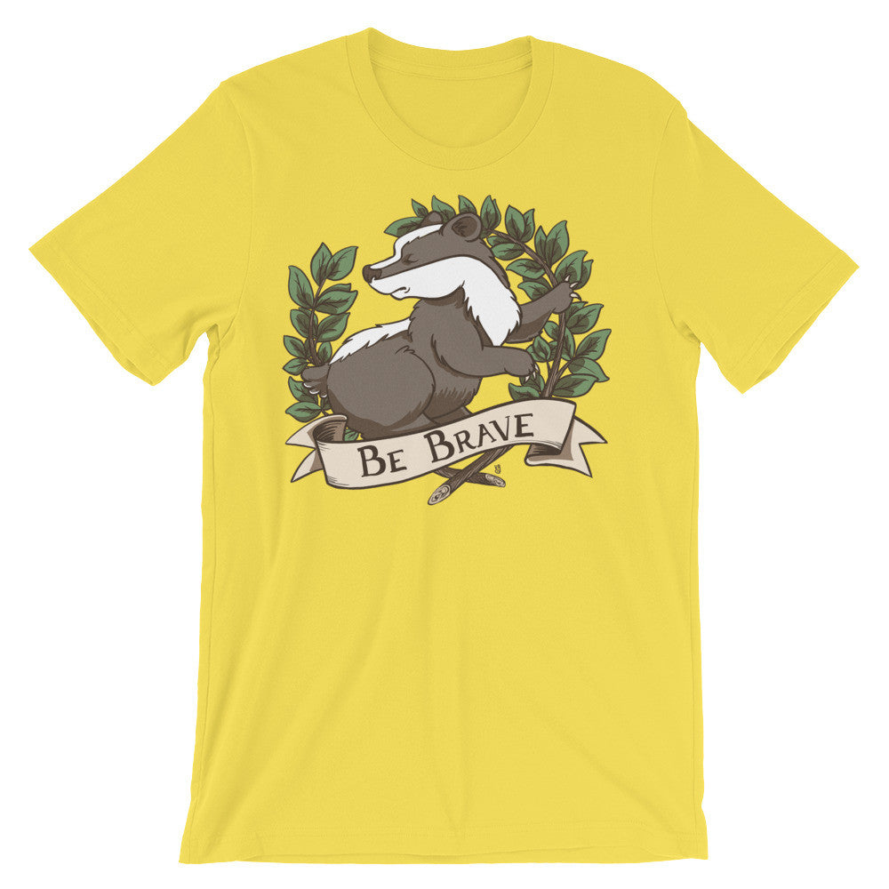 Be Brave Badger Crest Unisex short sleeve t-shirt