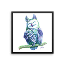 Violet Watercolor Owl Framed Poster
