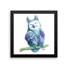 Violet Watercolor Owl Framed Poster
