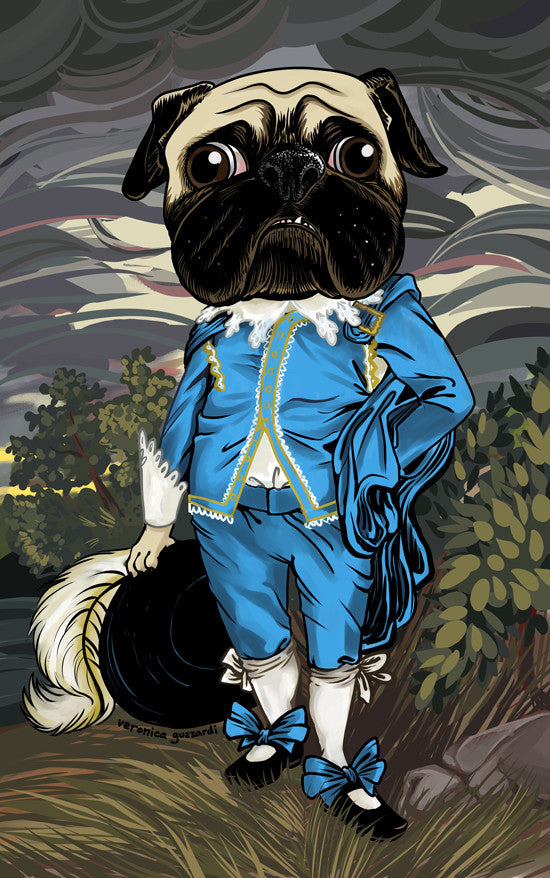 Blueboy Pug 11x17 poster print