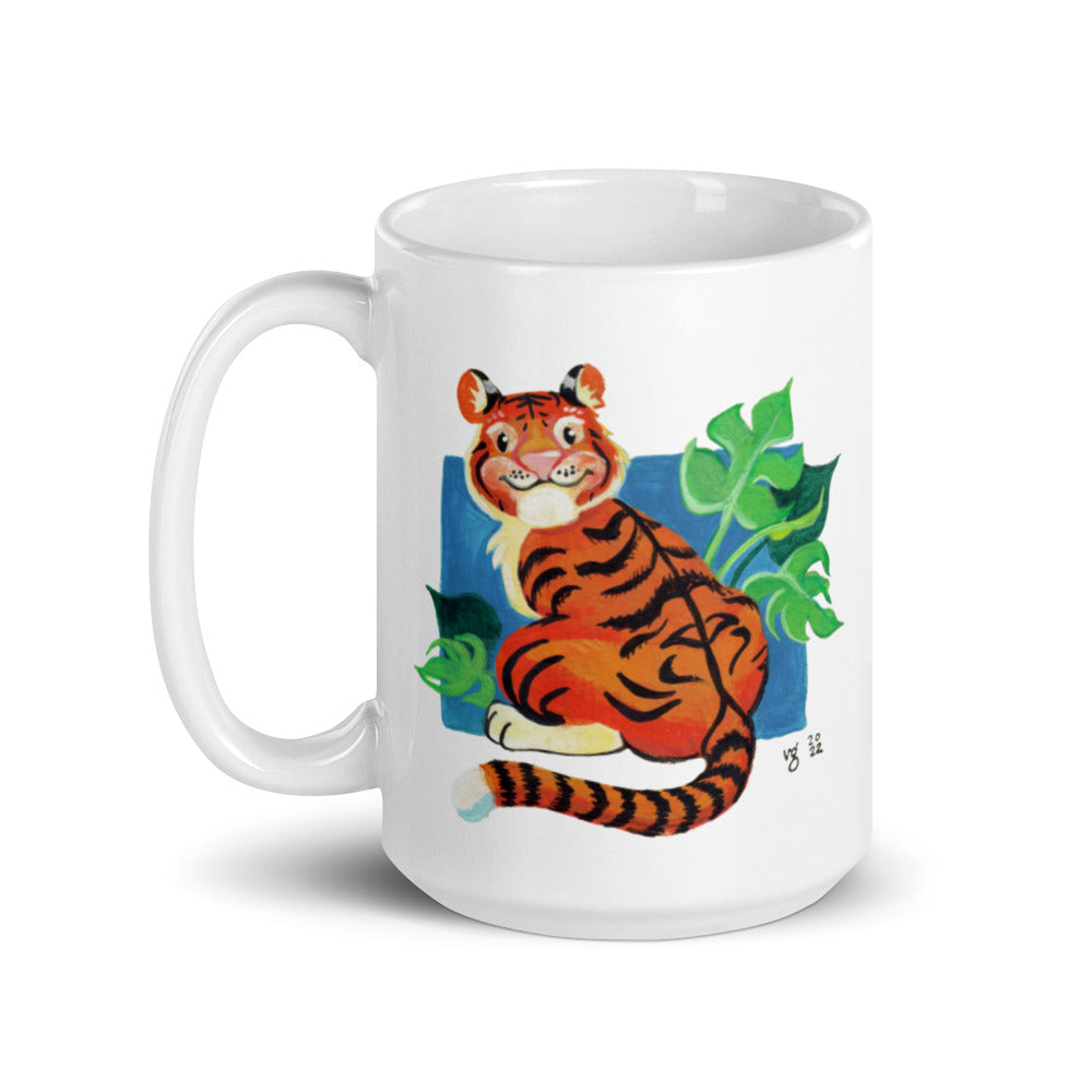 Year of the Tiger White glossy mug