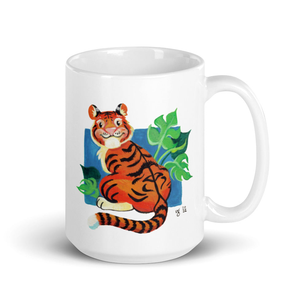 Year of the Tiger White glossy mug